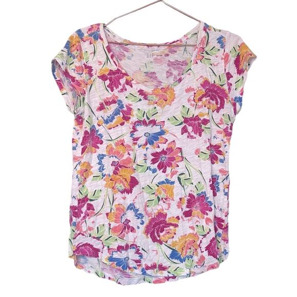 Gap Floral Easy Tee - Women's Size Small - Scoop Neck - Picture 1 of 6
